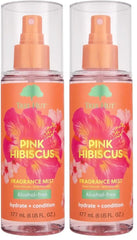Tree Hut Pink Hibiscus Hair & Body Mist, Hydrating & Alcohol-Free Body Spray, Fragrance with Hibiscus, Poppy-& Rasberry Notes, Alcohol-Free Formula, 6 Fl Oz. (Pack of 2)