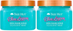Tree Hut Blue Lagoon Shea Sugar Scrub,Exfoliating,Hydrating & Moisturizing Body Scrub with Shea Butter & Nourishing Essential Oils,Smooth-& Soften Skin,18 oz,(Pack of 2)