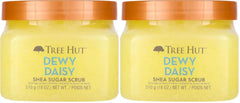 Tree Hut Dewy Daisy Shea Sugar Scrub, Exfoliating, Hydrating & Moisturizing Body Scrub with Shea Butter & Nourishing Essential Oils, Smooth & Soften Skin, 18 oz (Pack of 2)