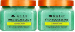 Tree Hut Shea Sugar Scrub - Coconut Lime - 18 oz - Exfoliating Body Scrub for Smooth, Glowing Skin - Made with Real Sugar and Shea Butter (Pack of 2)