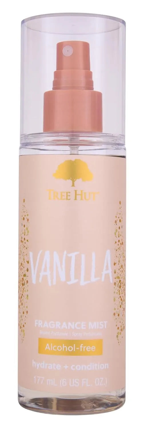 Tree Hut Vanilla Hair & Body Mist, Alcohol-Free Body Spray, 6 Fl Oz | Alcohol-Free Body Spray, Fragrance with Vanilla, Sandalwood & Coconut Notes, Everyday Fragrance Spray for Women