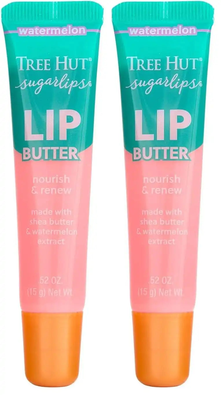 Tree Hut Watermelon Sugarlips Lip Butter, Easter Gifts for Women, Hydrating Lip Care to Lock in Moisture & Nourish Lips, Smooth & Soft Finish, 0.52 fl oz (Pack of 2)