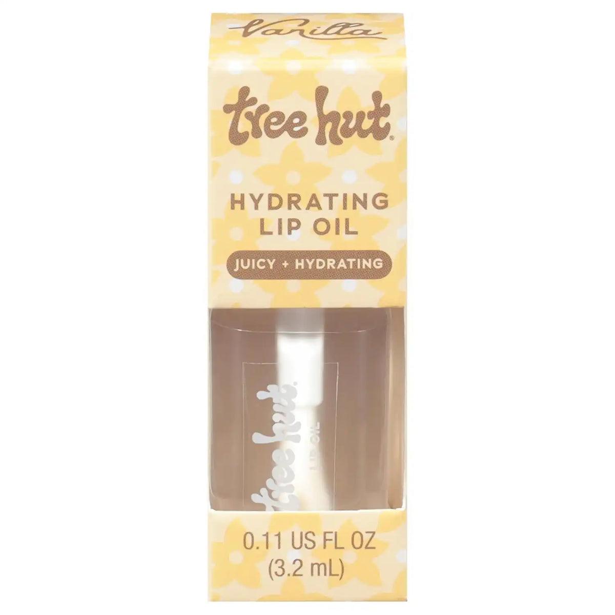 Tree Hut Hydrating Lip Oil, Vanilla, 0.11 Fl Oz | Non-Sticky High-Shine Lip Gloss Oil, Moisturizing Formula with Vitamin E & Squalane for Soft, Smooth Lips