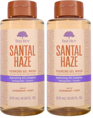 Tree Hut Santal Haze Foaming Gel Wash, Hydrating & Moisturizing Body Wash with Shea Butter & Nourishing Essential Oils, Daily Cleanser for Soft Smooth Skin, 18 fl oz (Pack of 2)