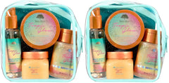 Tree Hut Mini Tropic Glow Everything Shower Gift Set, Exfoliating Sugar Scrub, Foaming Gel Wash & Whipped Body Butter, Hydrating Self-Care Kit for Soft, Glowing Skin (Pack of 2)