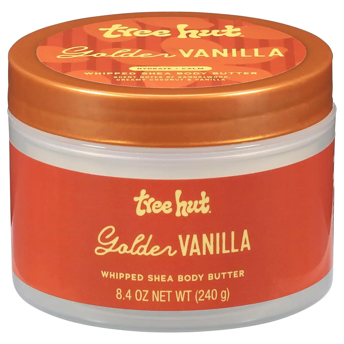 Tree Hut Golden Vanilla Whipped Body Butter with Shea Butter, 8.4 Oz | Whipped Shea Body Butter, Long-Lasting Hydration for Soft, Smooth Skin, Essential Body Care, Lightweight Moisturizer