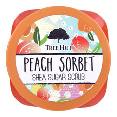 Tree Hut Peach Sorbet Shea Sugar Scrub, Exfoliating, Hydrating & Moisturizing Body Scrub with Shea Butter & Nourishing Essential Oils, Smooth & Soften Skin, 18 oz (Pack of 2)